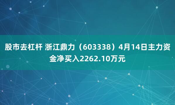 股市去杠杆 浙江鼎力（603338）4月14日主力资金净买入2262.10万元