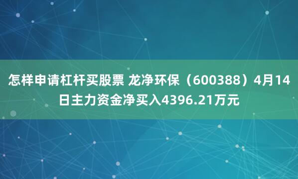 怎样申请杠杆买股票 龙净环保（600388）4月14日主力资金净买入4396.21万元