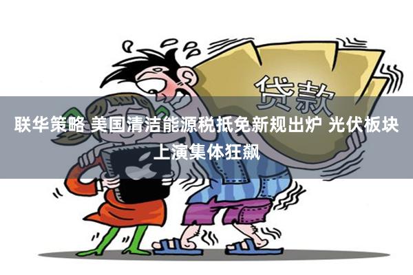 联华策略 美国清洁能源税抵免新规出炉 光伏板块上演集体狂飙