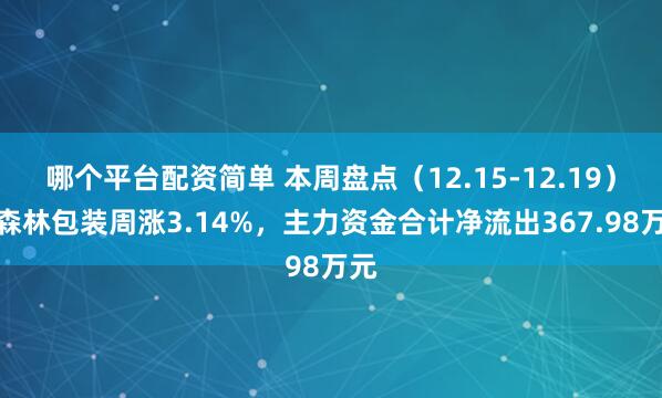 哪个平台配资简单 本周盘点(12.15-12.19):森林包装周涨3.14%,主力资金合计净流出367.98万元